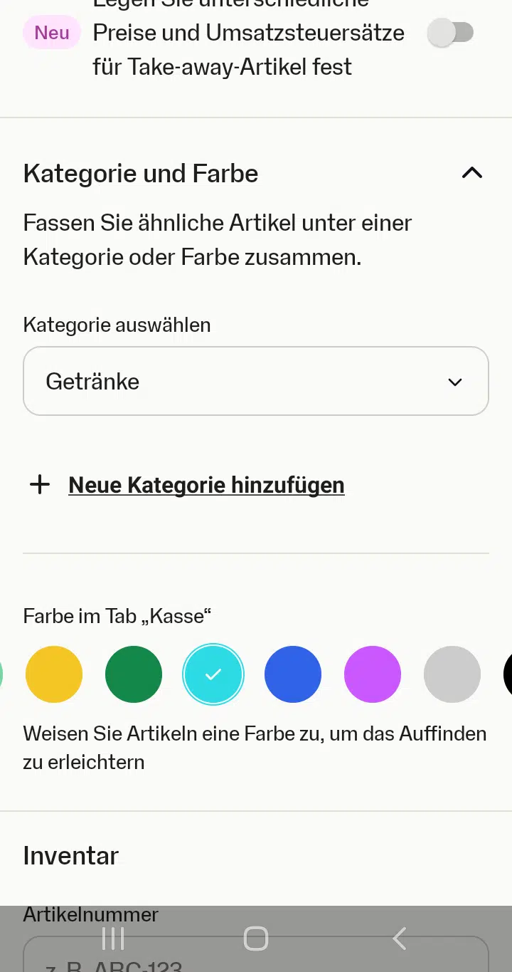 Artikel bearbeitung in der SumUp App (2)