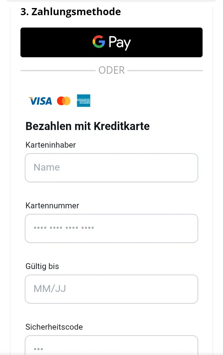 Letzter Bildschirm des Checkouts des SumUp-Onlineshops Letzter Bildschirm des Checkouts des SumUp-Onlineshops