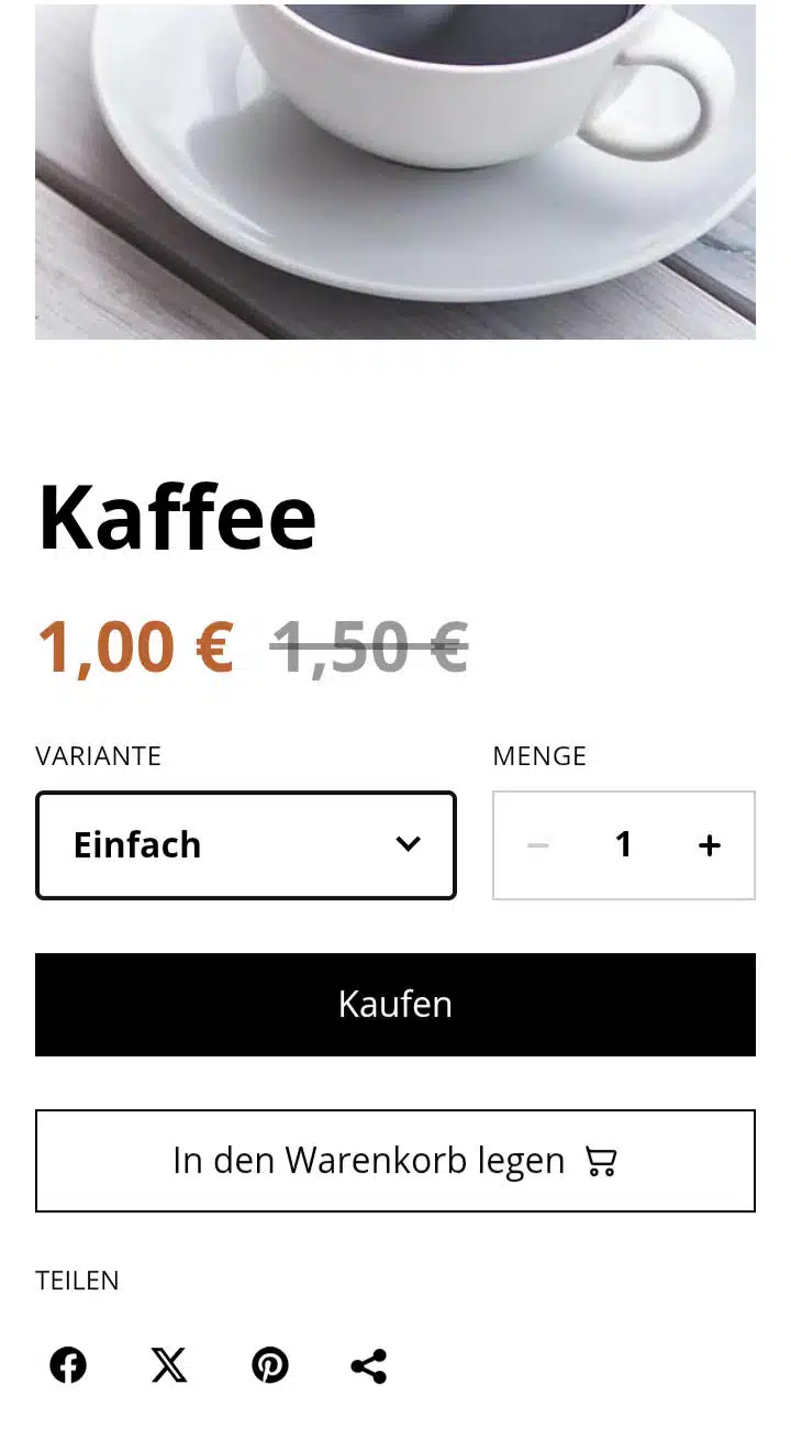SumUp-Onlineshop: Hinzufügen eines Artikels zum Warenkorb SumUp-Onlineshop: Hinzufügen eines Artikels zum Warenkorb